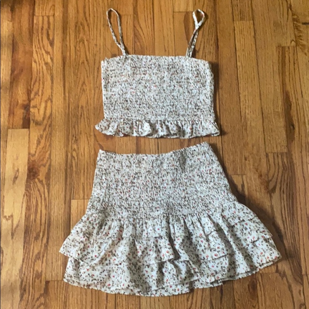 Blue B skirt and top set